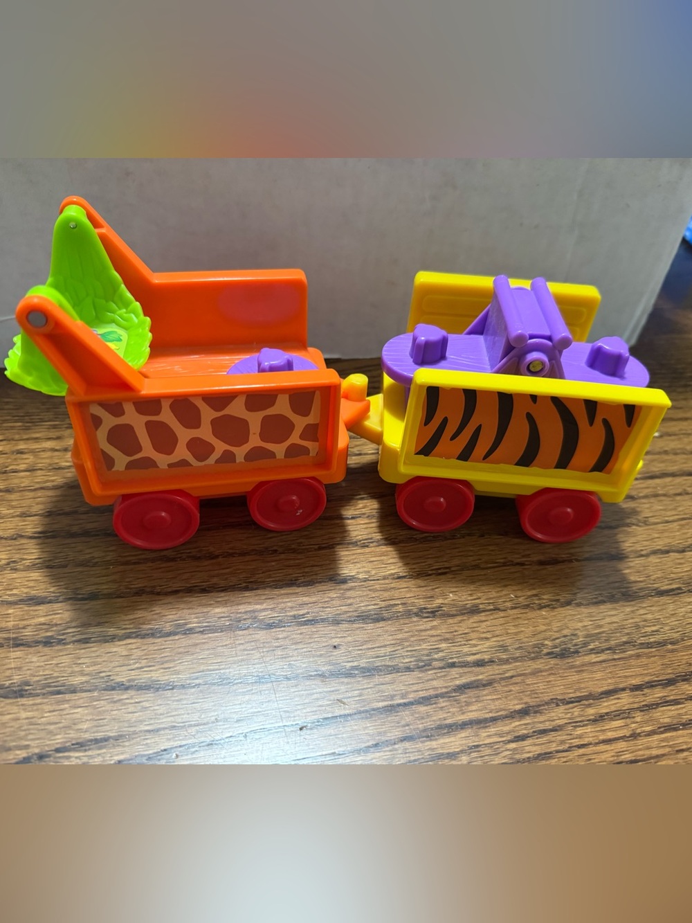 Fisher price little people Kids Animal Pattern Toy Train Cars - Orange & Yellow